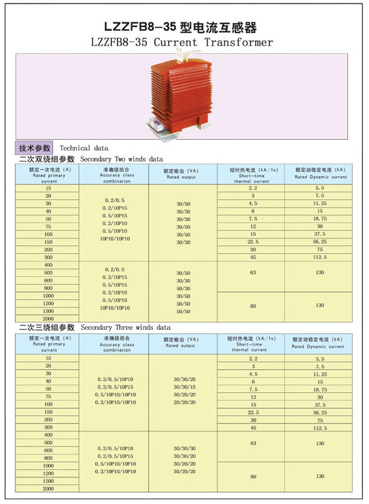 LZZFB8-35型電流互感器