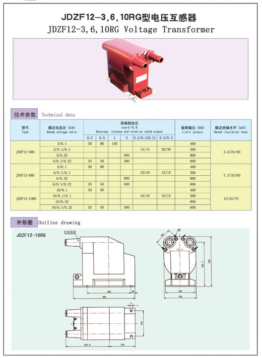 JDZF12-3，6，10RG型電壓互感器