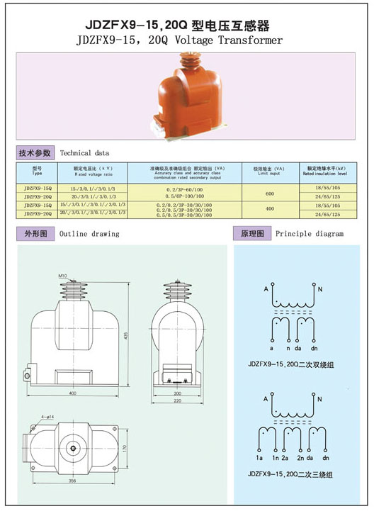 JDZFX9-15，20Q型電壓互感器