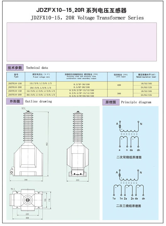 JDZFX10-15，20R型電壓互感器