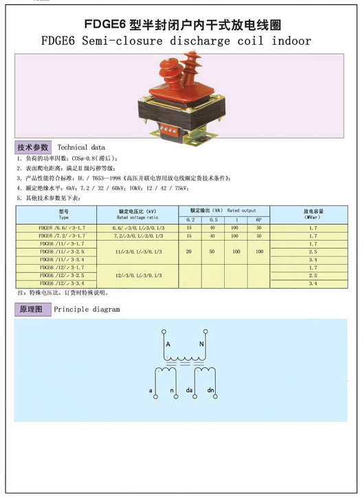 FDGE6型半封閉戶內(nèi)干式放線圈